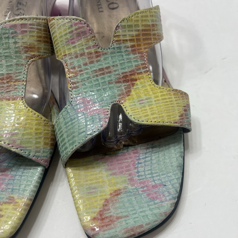 Mezzo By Vaneli Multicolored Slide Sandals Snake-Skin Print Pink Heel Women 10.5 - Picture 4 of 9